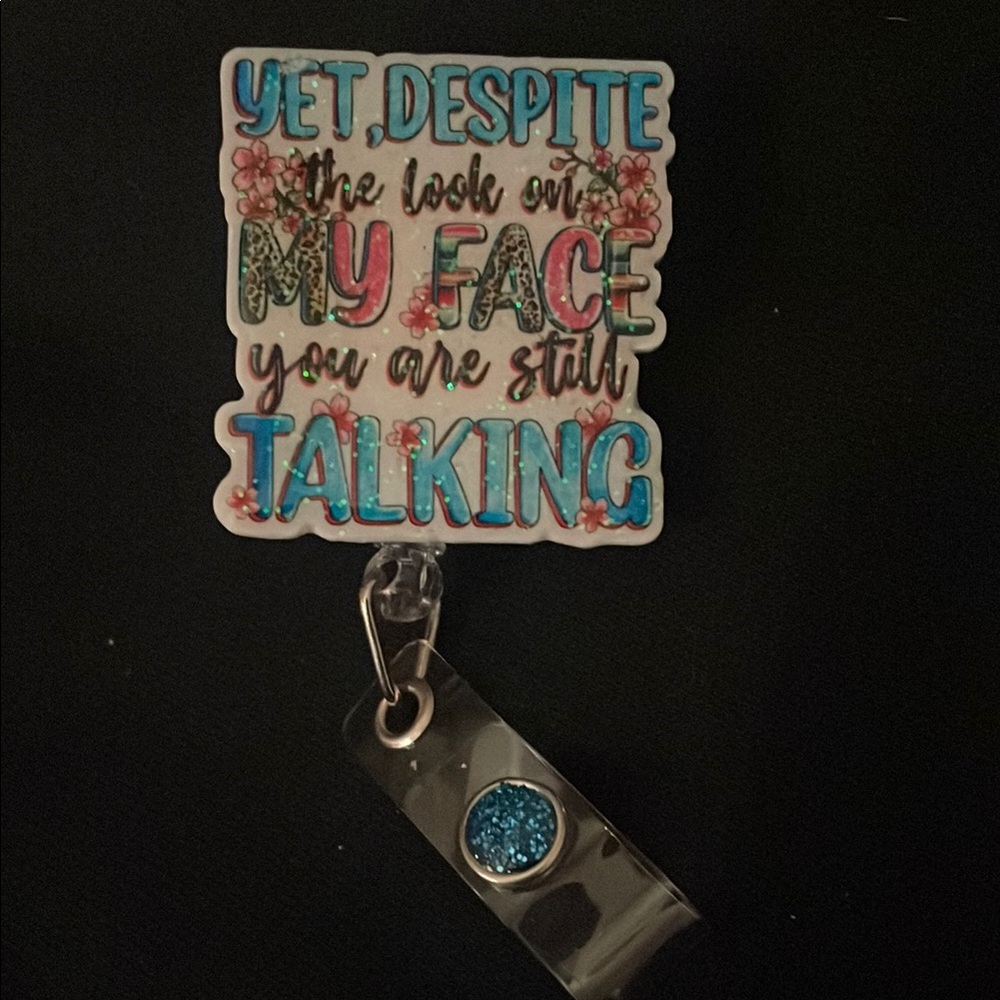 Blue Glitter Badge Reel